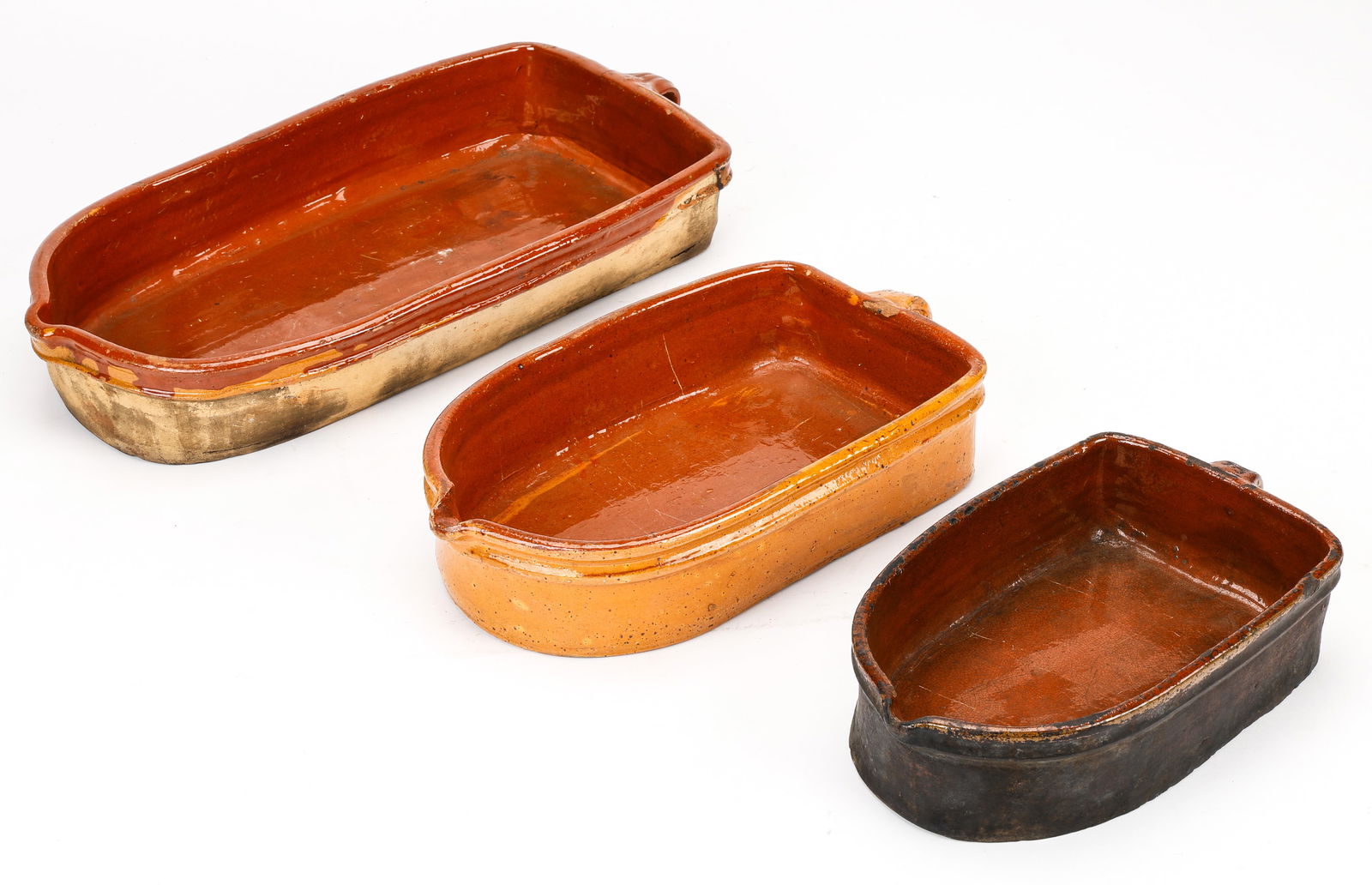 3 Antique French Glazed Earthenware Baking Pans (1 of 6)