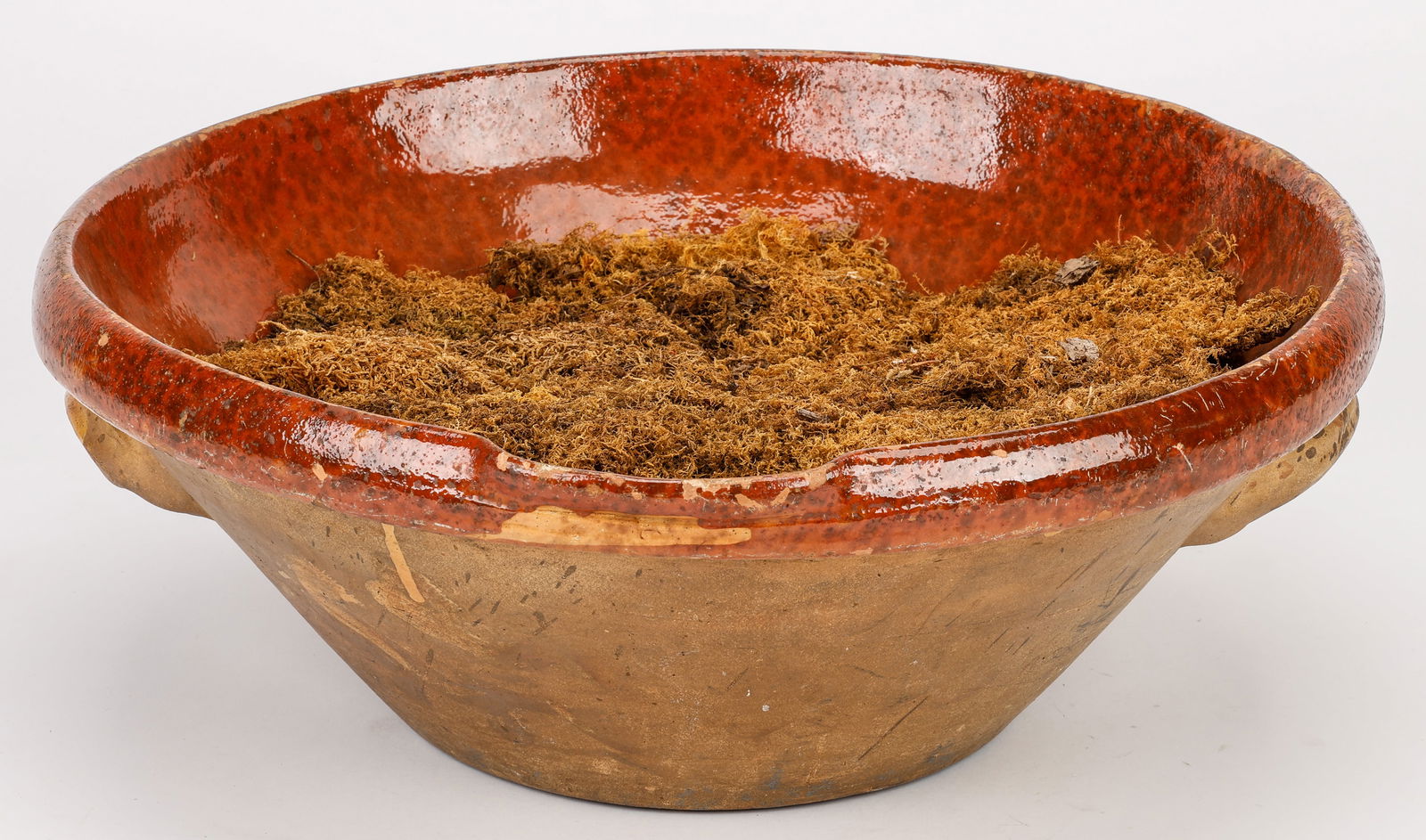 Antique French Redware Dough Bowl (1 of 5)