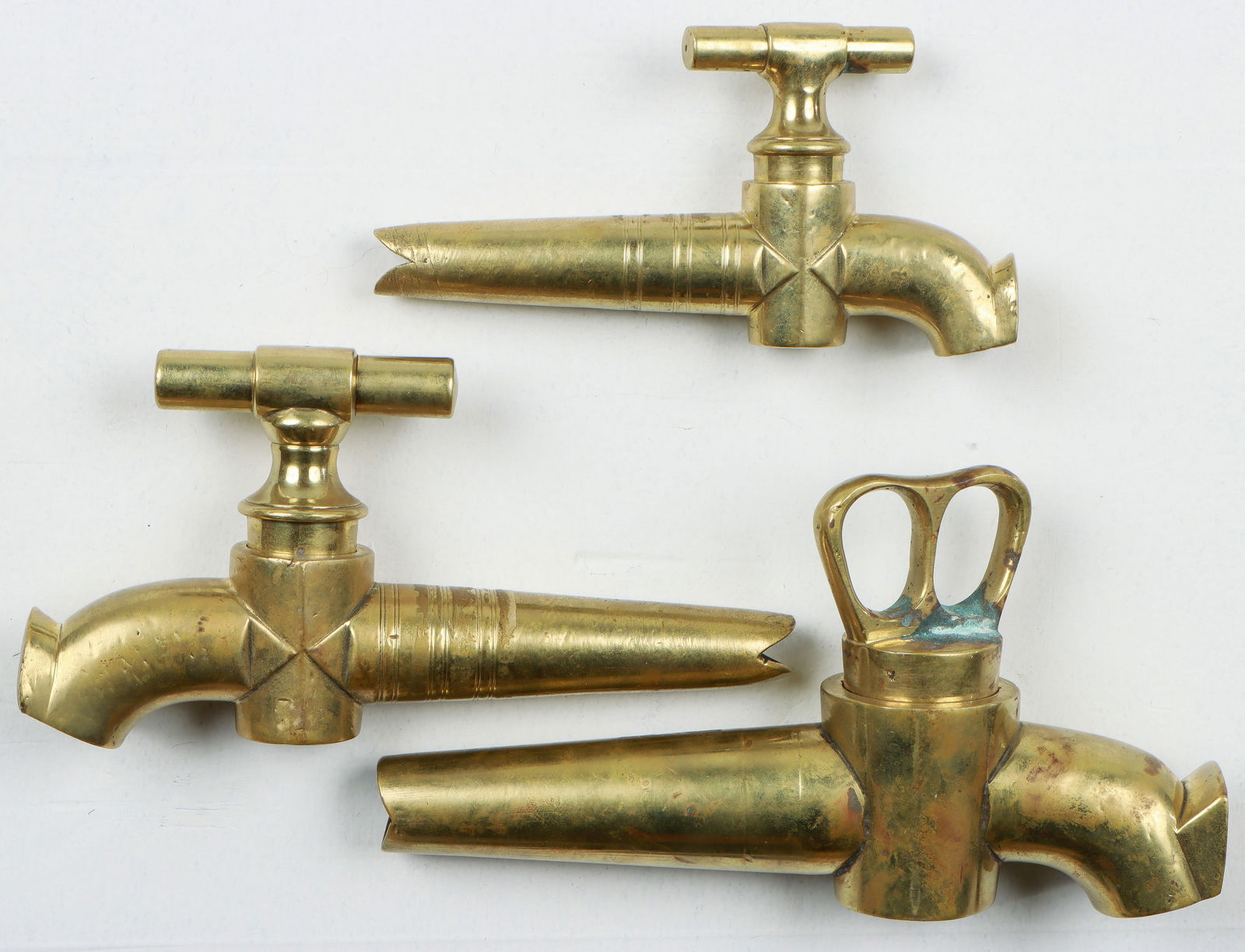 3 Antique Solid Brass Spigots, 19th C. (1 of 3)