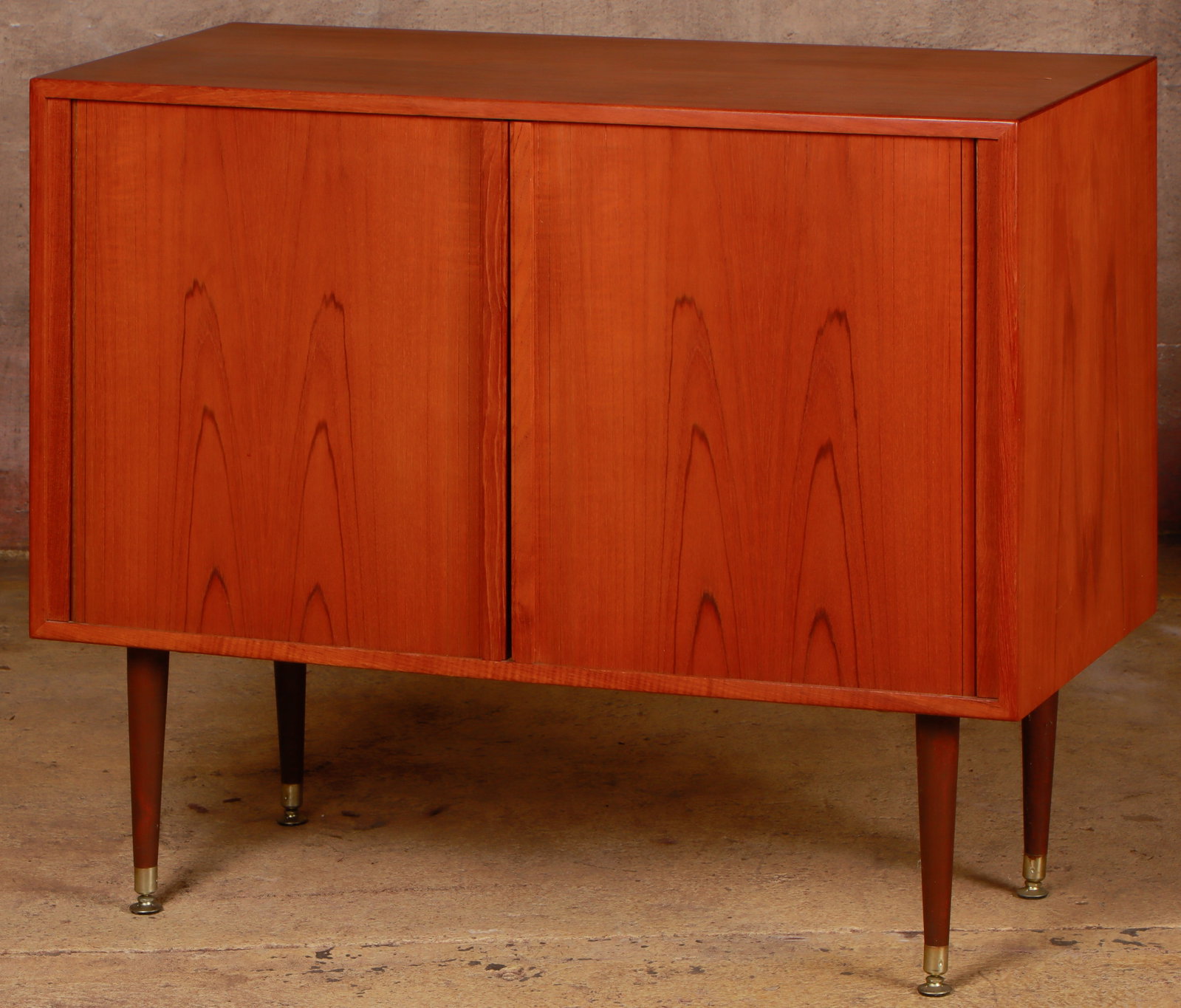 Hansen and Guldborg Danish Mid-Century Cabinet: Hansen and Guldborg Danish Mid-Century Cabinet. Marked: H.G. Made in Denmark. Accordion doors. Size: 29'' x 35'' x 16'' (74 x 89 x 41 cm). Ex. Elizabeth and Richard Ettinghausen estate, Princeton, NJ.