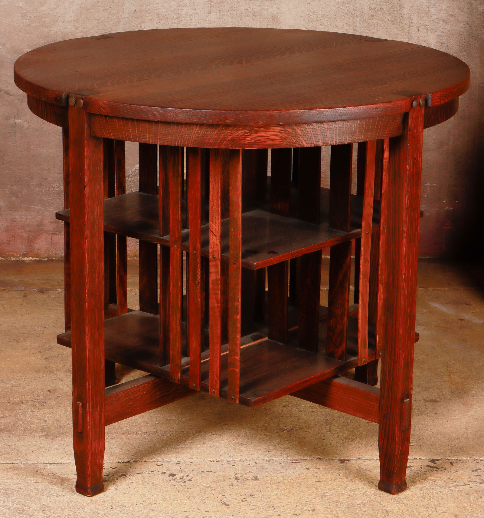 Arts & Crafts Style Oak Library Table (1 of 4)