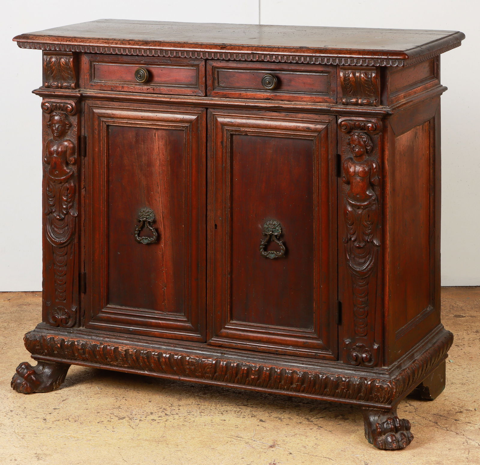 Italian Baroque Carved Walnut Credenza (1 of 7)