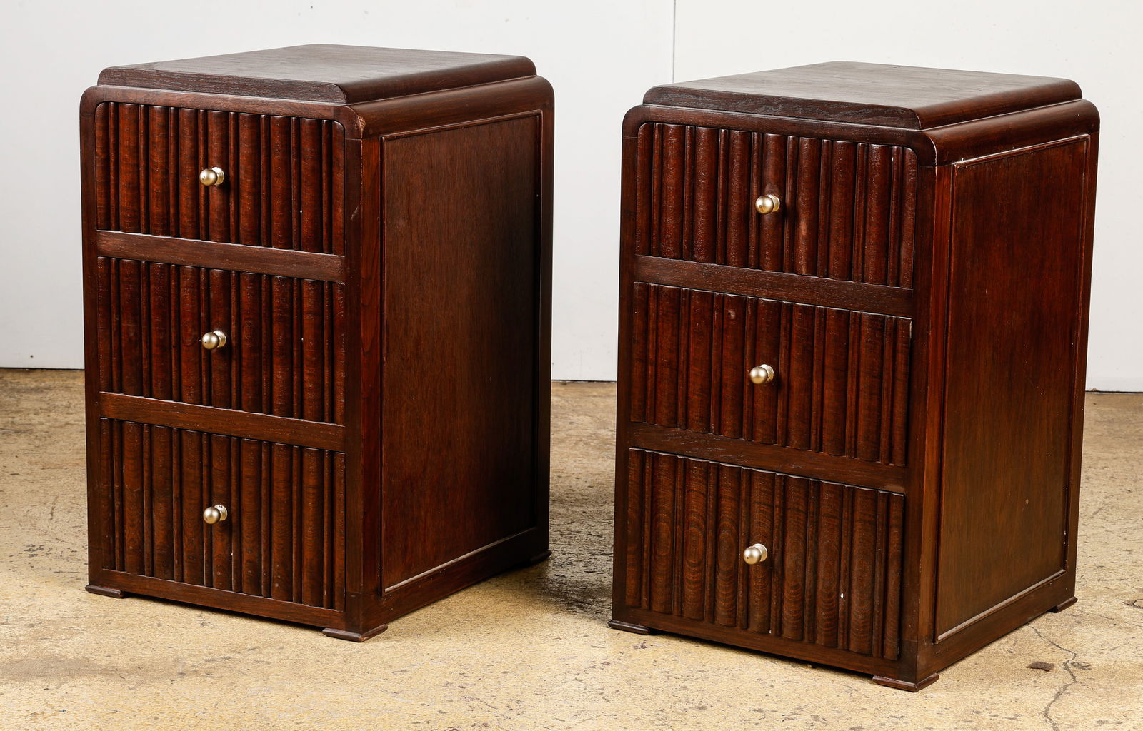 Pair of Art Deco Style Teak Side Cabinets, 20th C. (1 of 7)