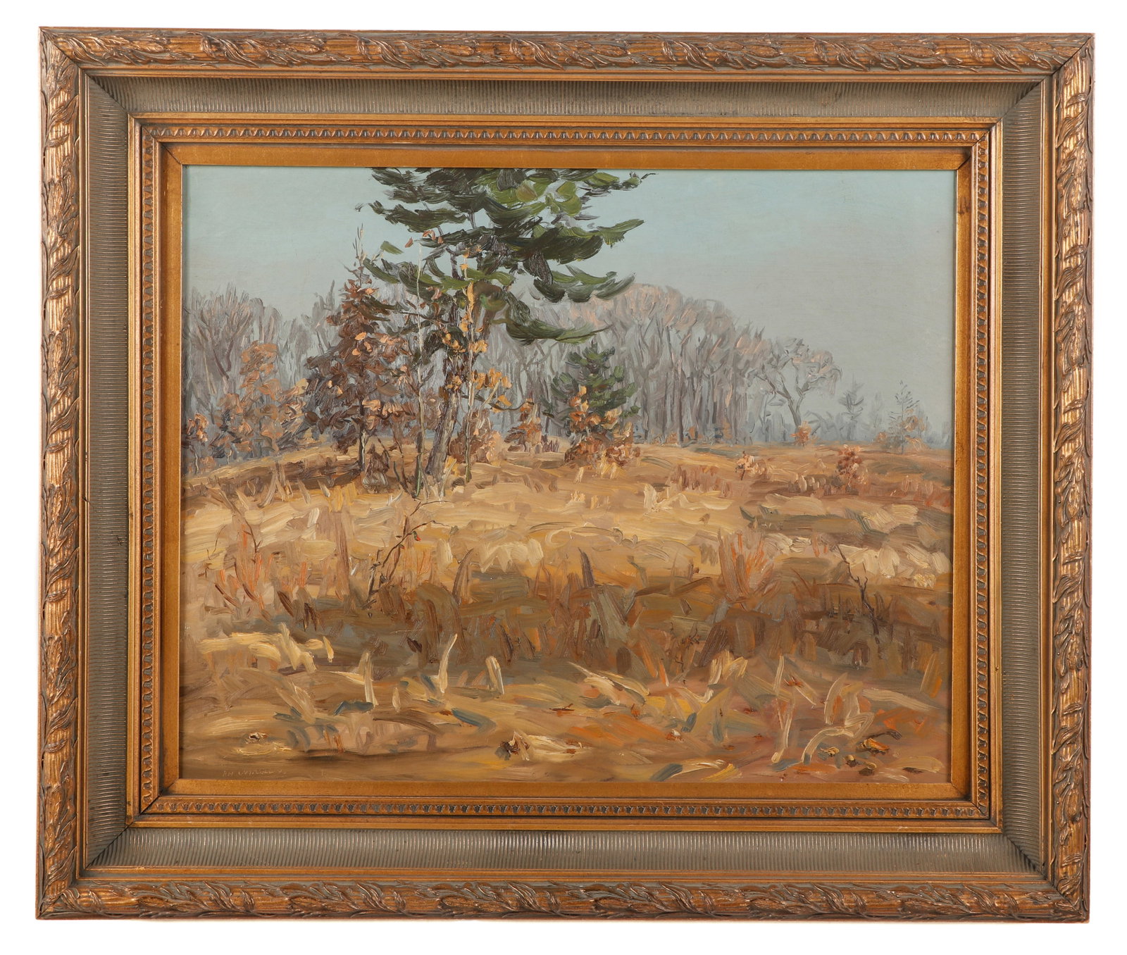 Hugh H. Campbell (1905-1995) "Impressionist Landscape", 1945: Hugh H. Campbell (1905-1995) "Impressionist Landscape", 1945, oil painting on canvas, signed and dated. Size: 25'' x 30'', 64 x 76 cm (stretcher); 33.75'' x 39.75'', 86 x 101 cm (frame).