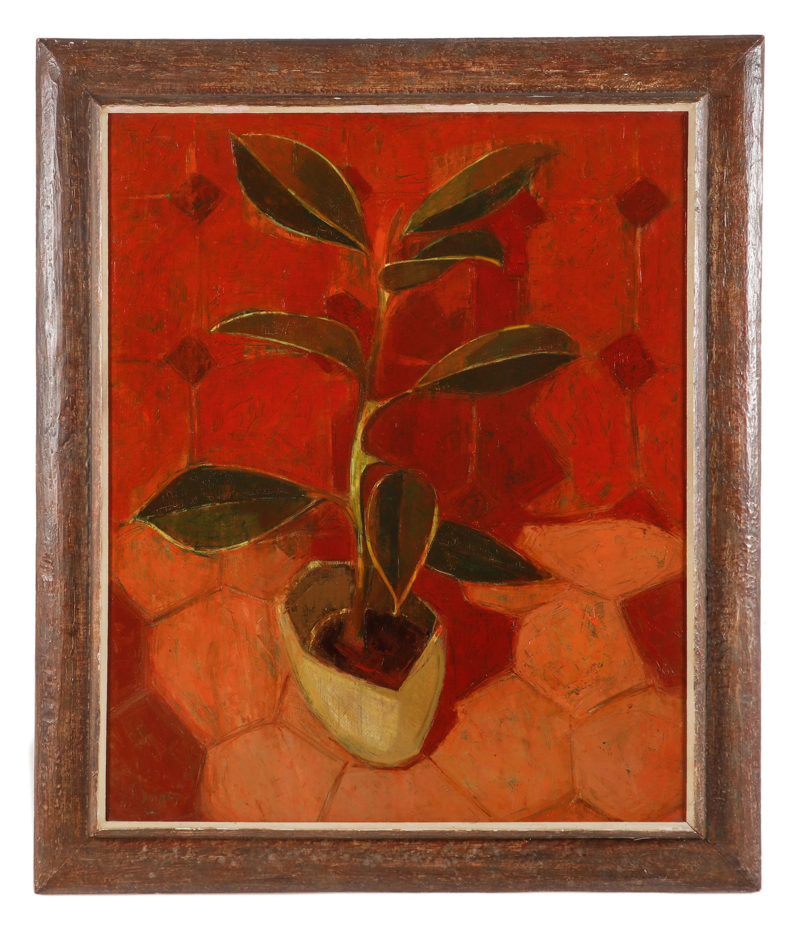 Robert Boinay (1918-1988) "Potted Plant on Spanish Tiles" (1 of 3)