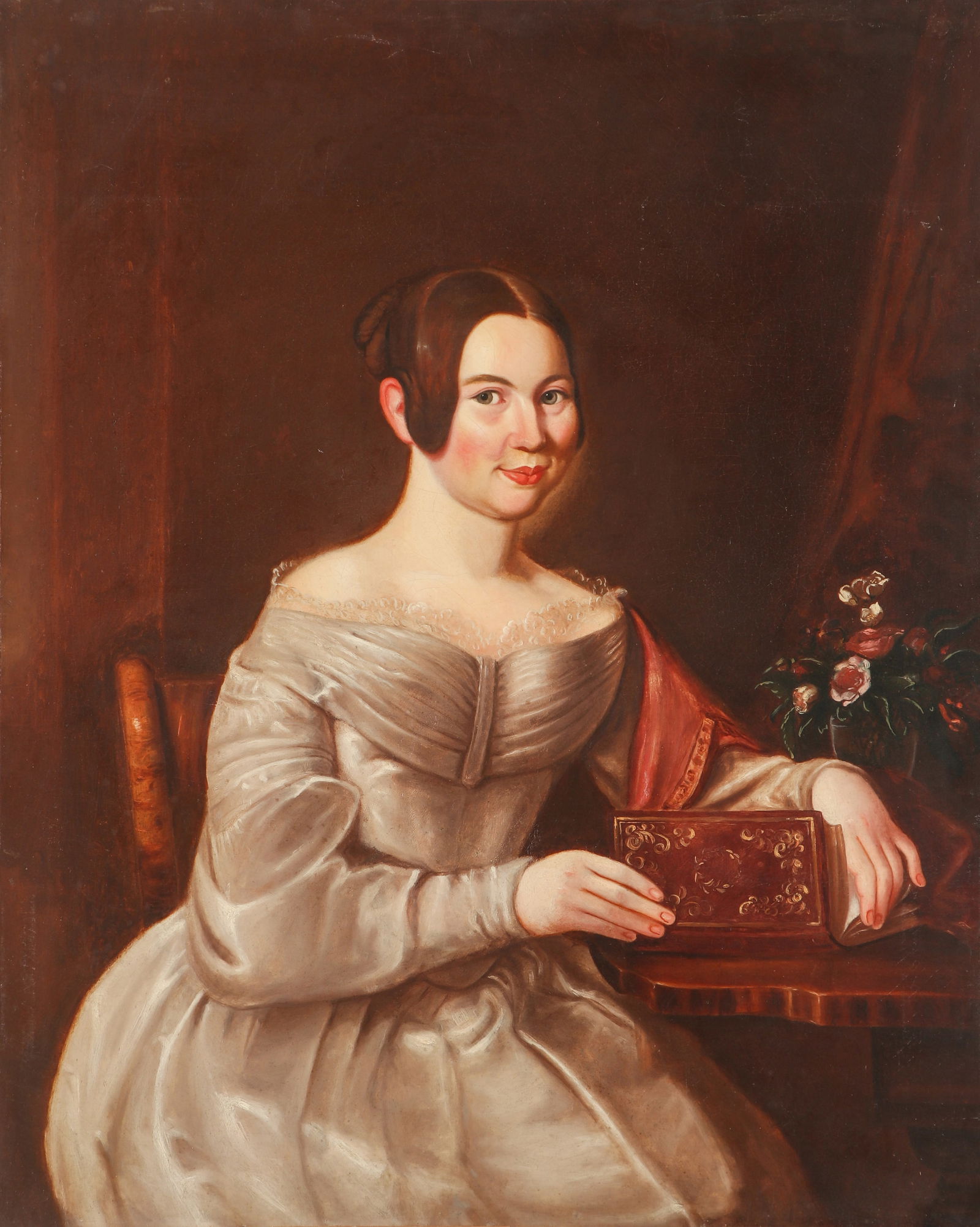 American School (New Jersey, 19th c.) "Portrait of a Lady" (1 of 4)