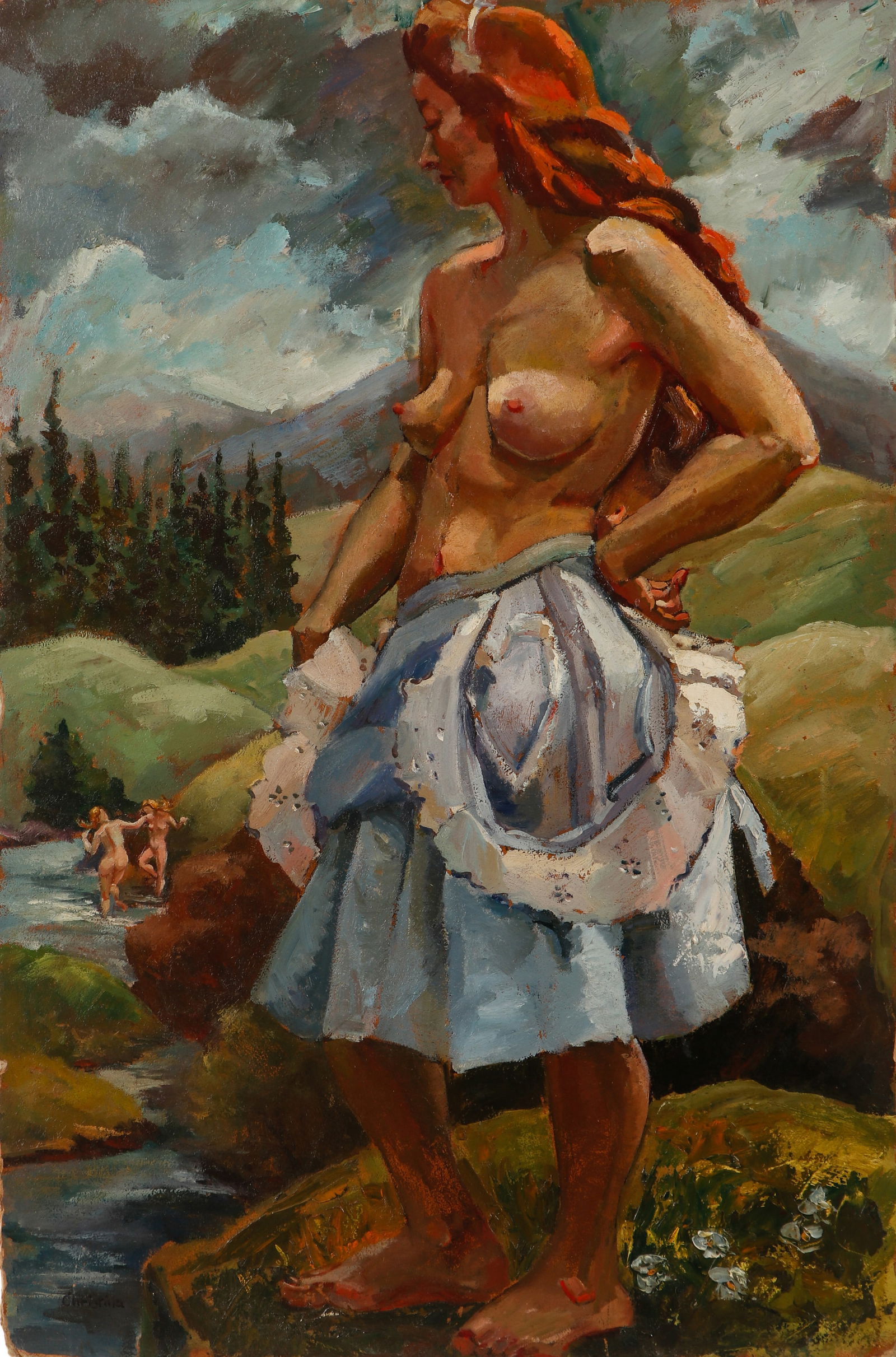 Christina Bauer (1909-1996) "Swimming In The Summer Hills" (1 of 5)
