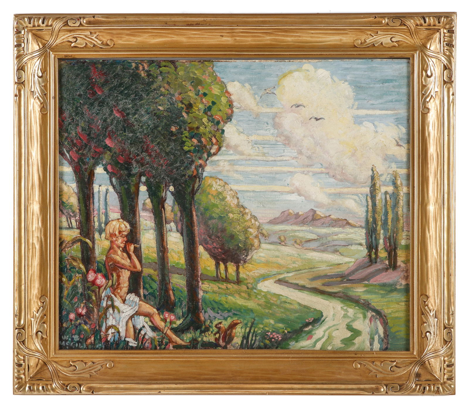 W. B. Mcgill (20th c.) "Young Musician In A Fantasy Landscape" (1 of 3)