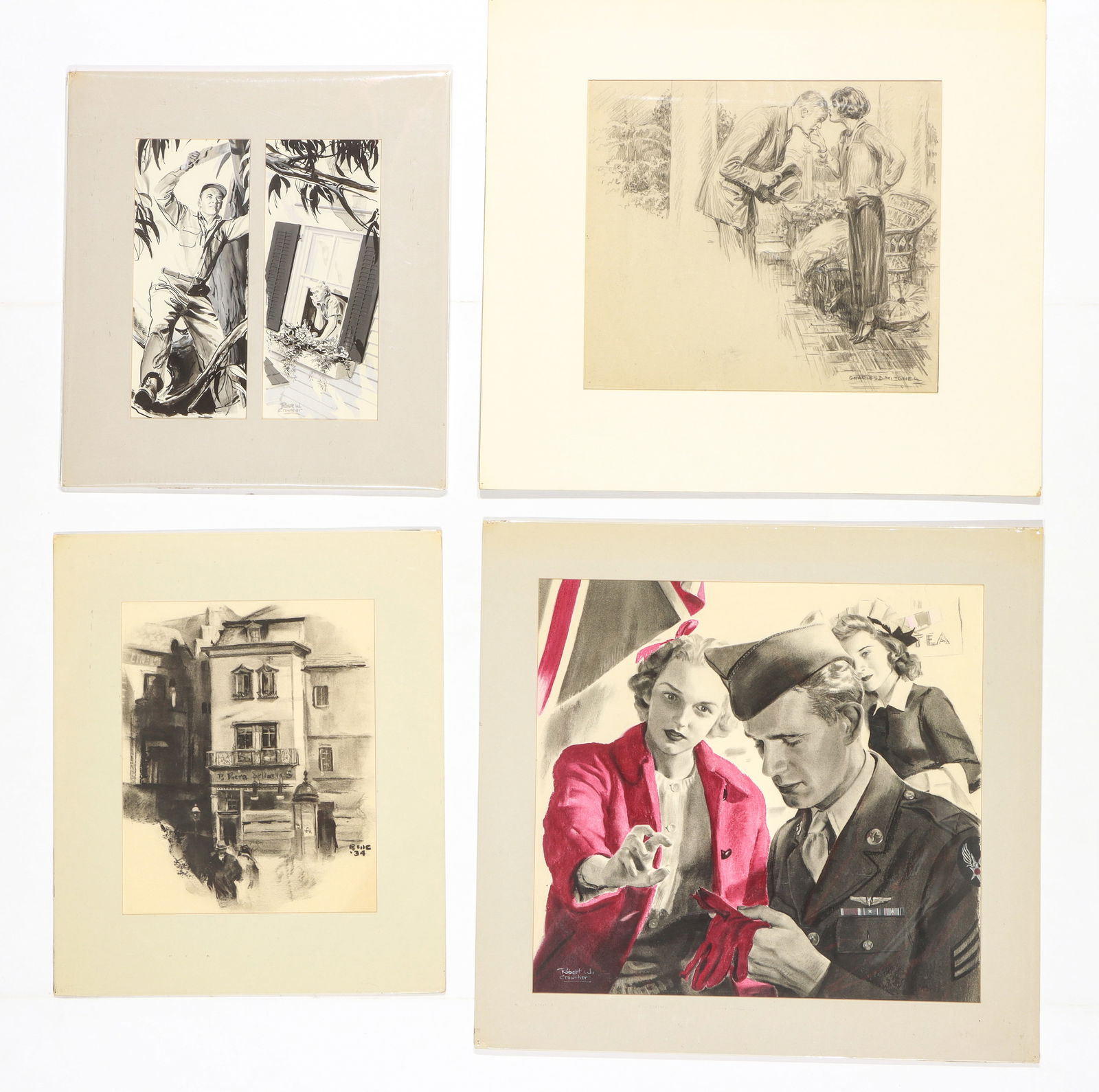 Group of Four (4) Pieces of Illustration Art (1 of 4)