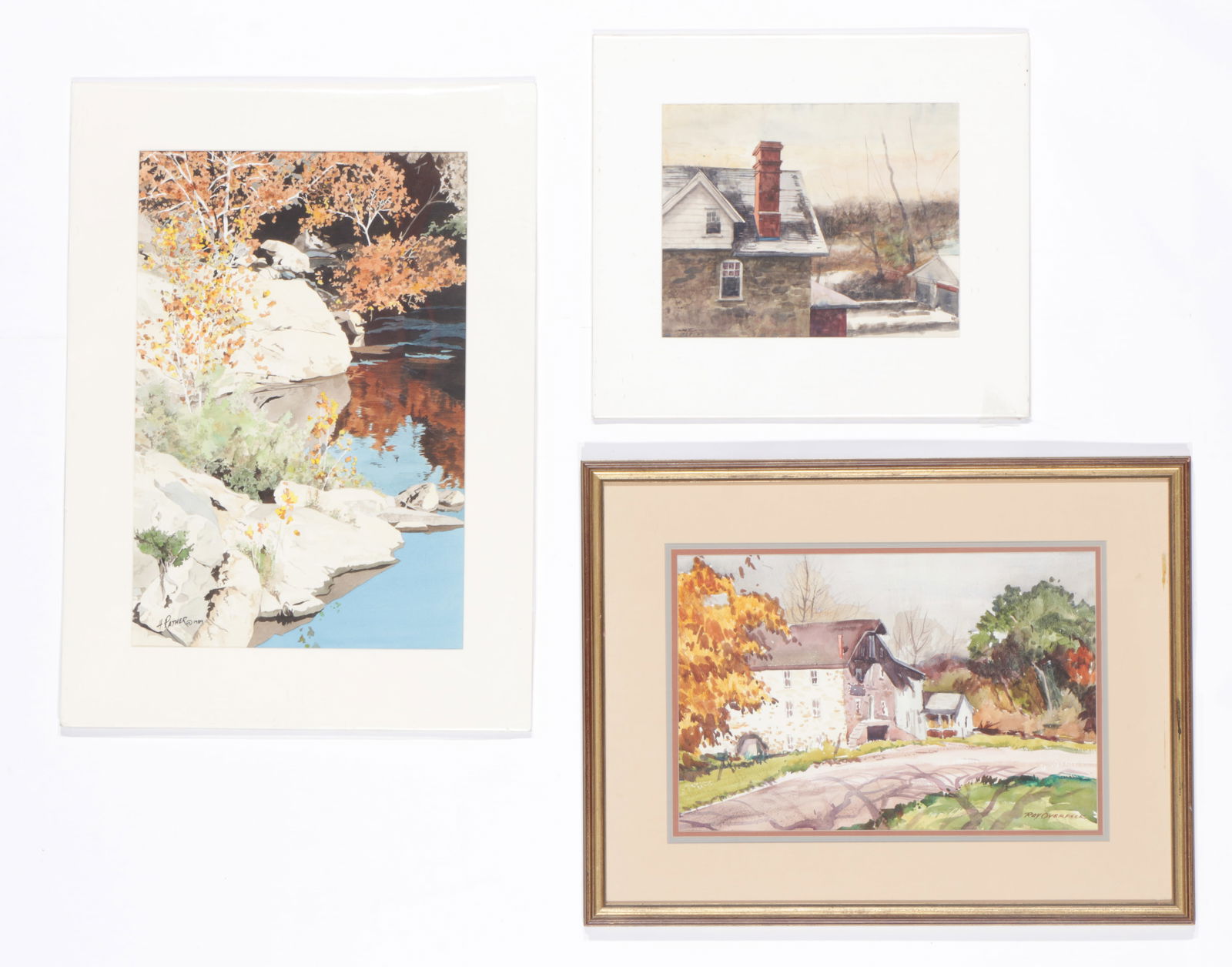 Three (3) American Watercolors, 20th C. (1 of 5)