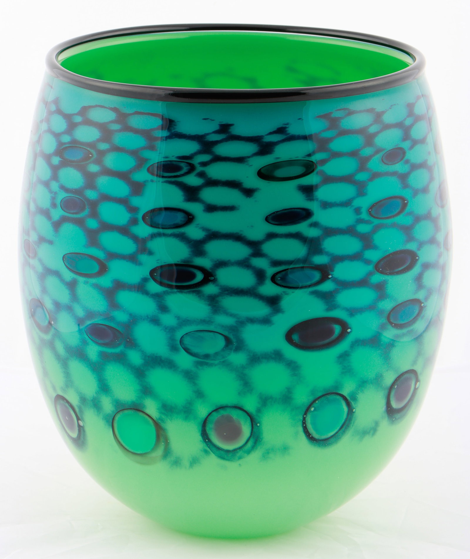 Mike McGregor (New Zealand, b. 20th C.) Art Glass Vase: Mike McGregor (New Zealand, b. 20th C.) Art Glass Vase. Signed and dated: McG 2001. Size: 11'' x 10'' x 10'' (28 x 25 x 25 cm).