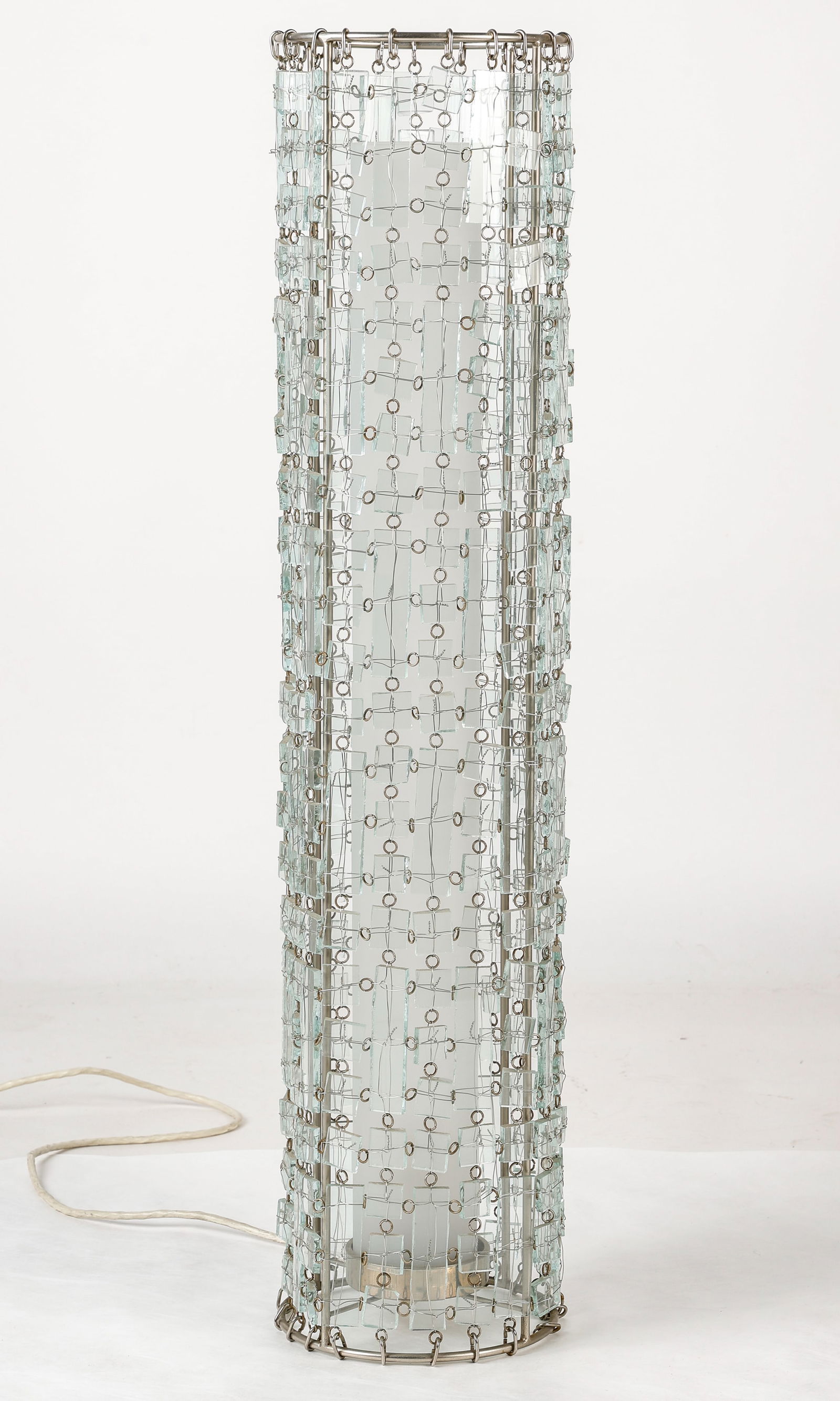 Modern Glass "Chain Mail" Style Column Table Lamp (1 of 4)