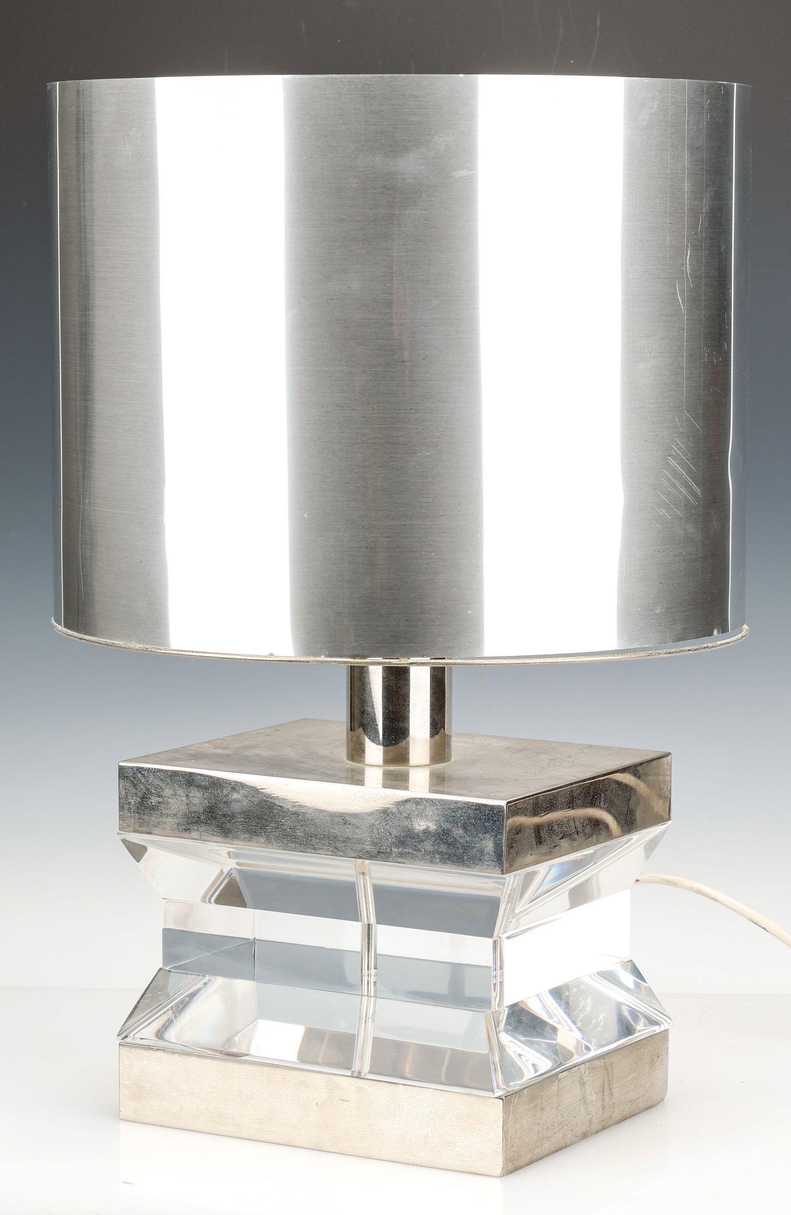 Karl Springer Style Lucite and Chrome Table Lamp, C. 1980 (1 of 6)