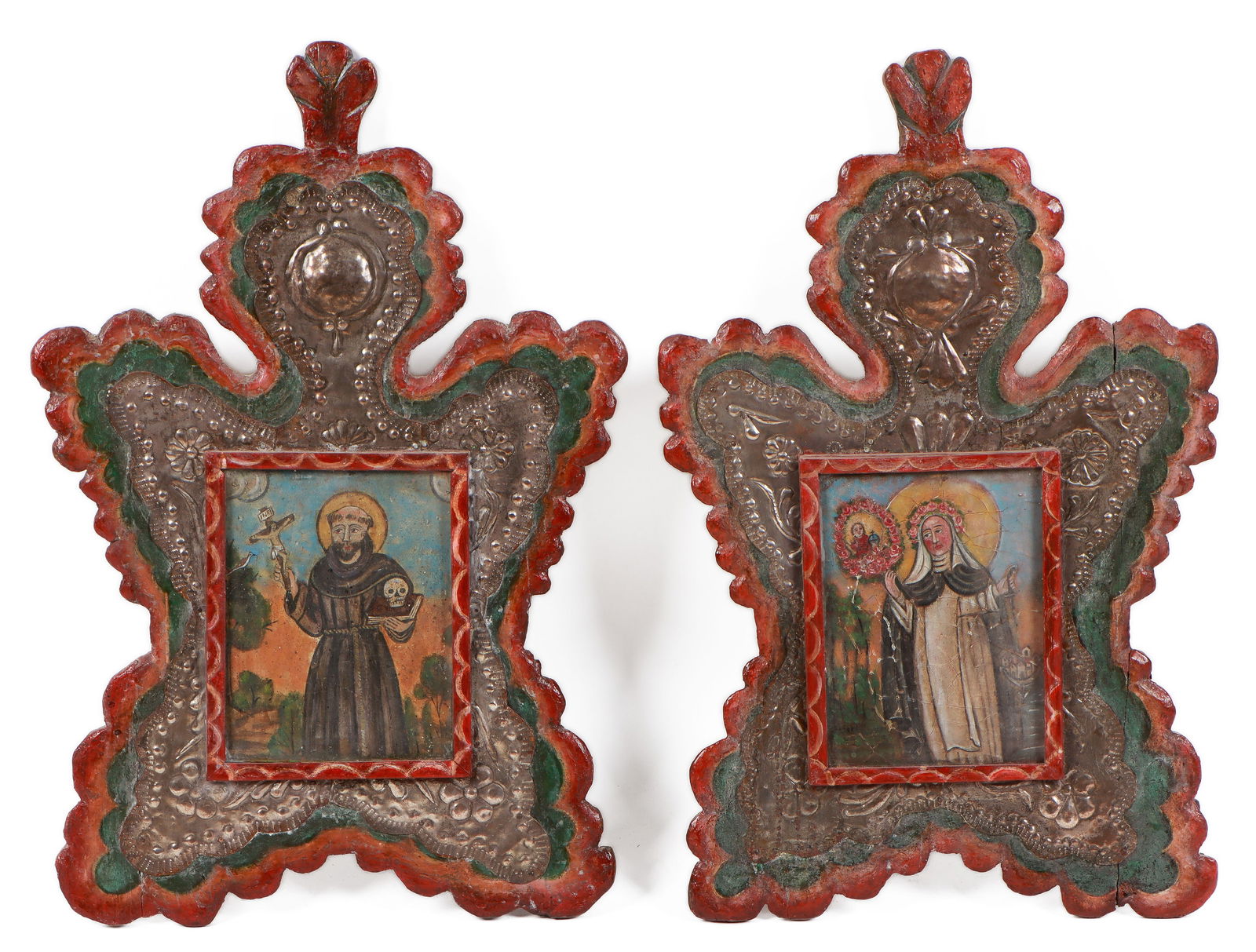 Pair of Spanish Colonial Folk Art Retablos, C. 1900 (1 of 4)