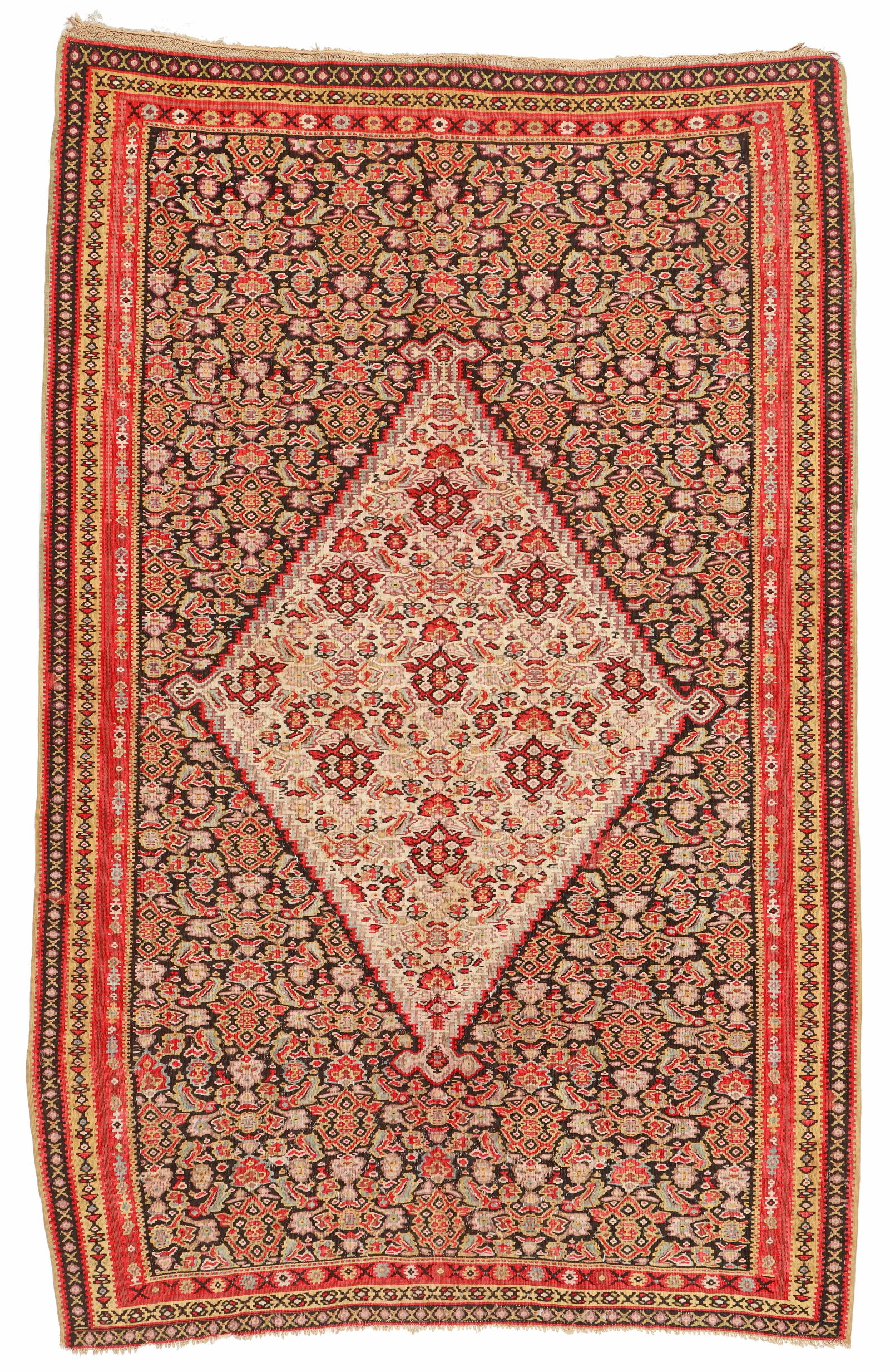 Senneh Kilim, Persia, Ca. 1900, 4'4'' x 6'7'' (1 of 5)