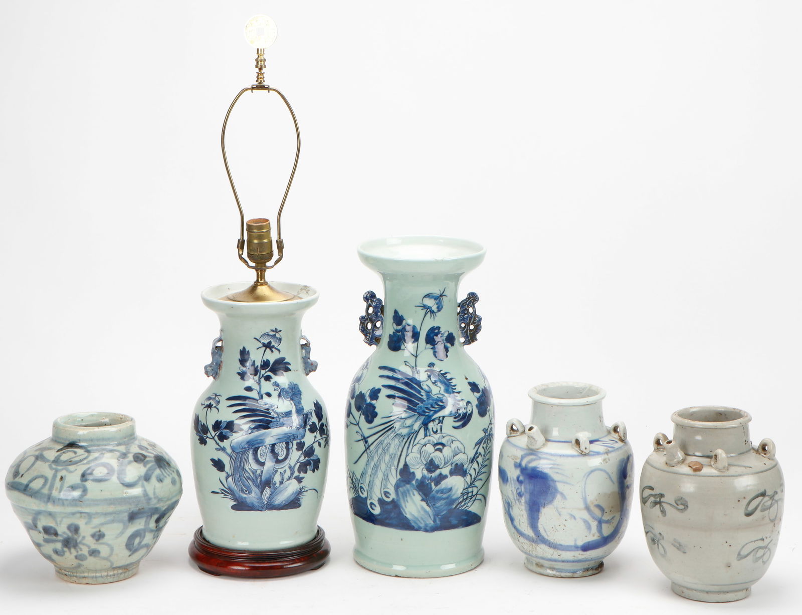 Chinese Blue and White Pottery Collector's Lot, 5 Pieces (1 of 3)