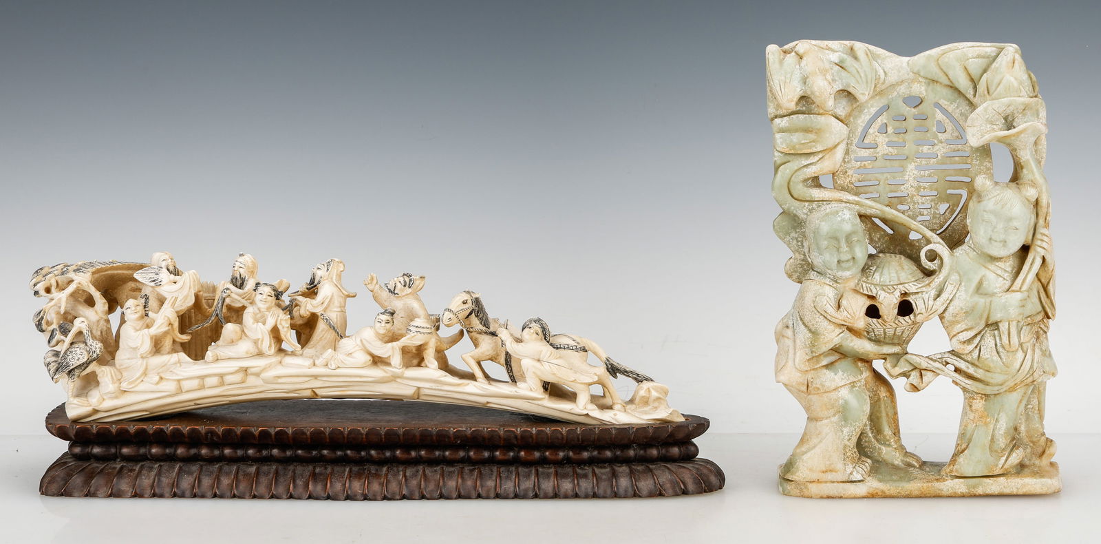 Two Chinese Carved Figural Decorations (1 of 11)