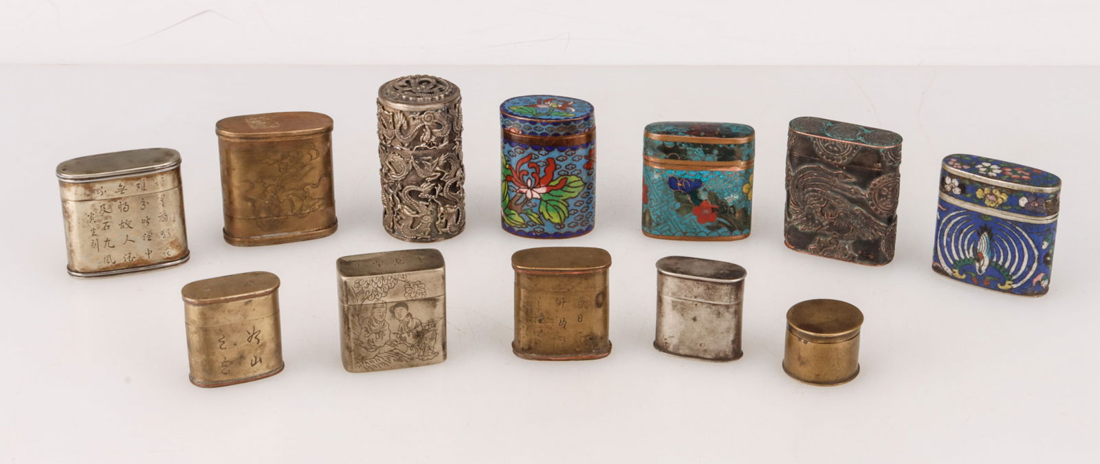 Collection of 12 Antique Chinese Opium Cases (1 of 7)