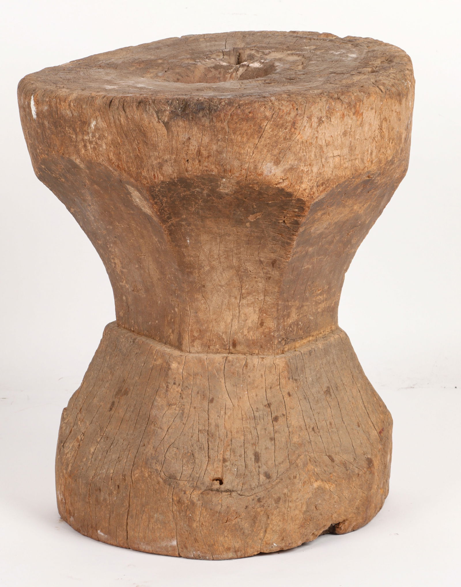 Antique Naga Tree Trunk Mortar, Northern India (1 of 6)