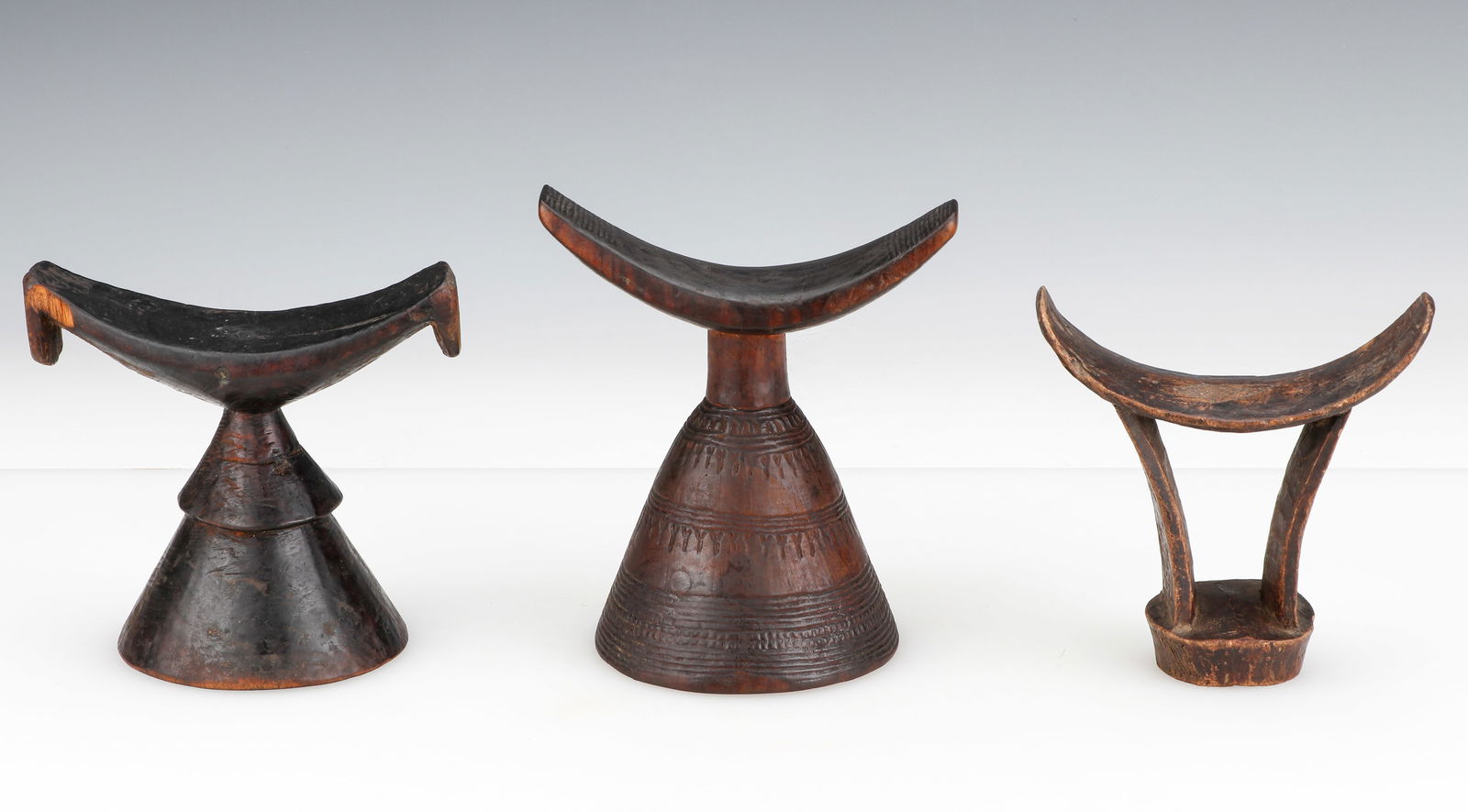Three African Headrests, Ethiopia and South Africa (1 of 5)