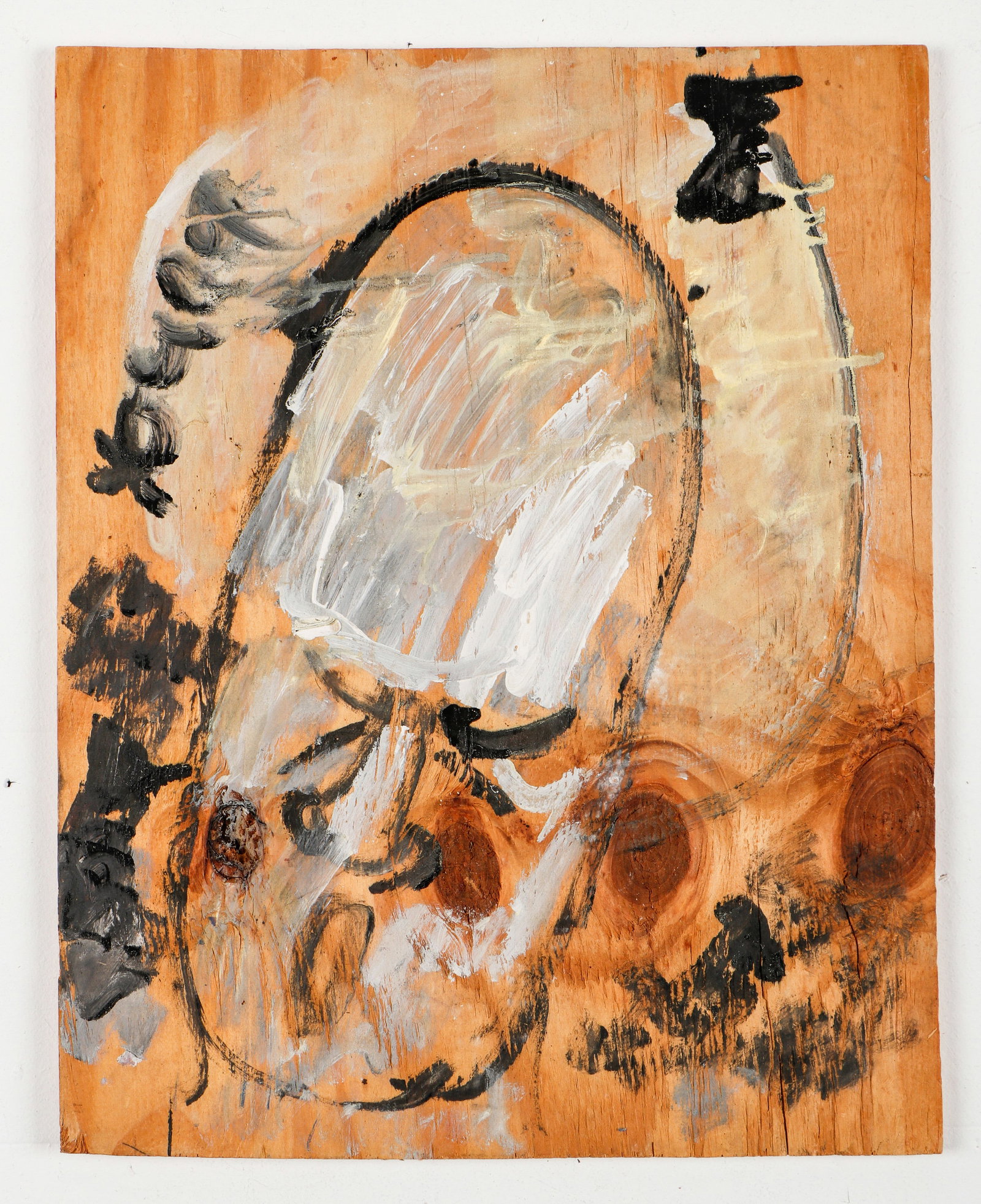 Purvis Young (American, 1943-2010): Purvis Young (American, 1943-2010) Mixed media painting on board, signed. Unframed. Size: 21.5'' x 17'' (55 x 43 cm).
