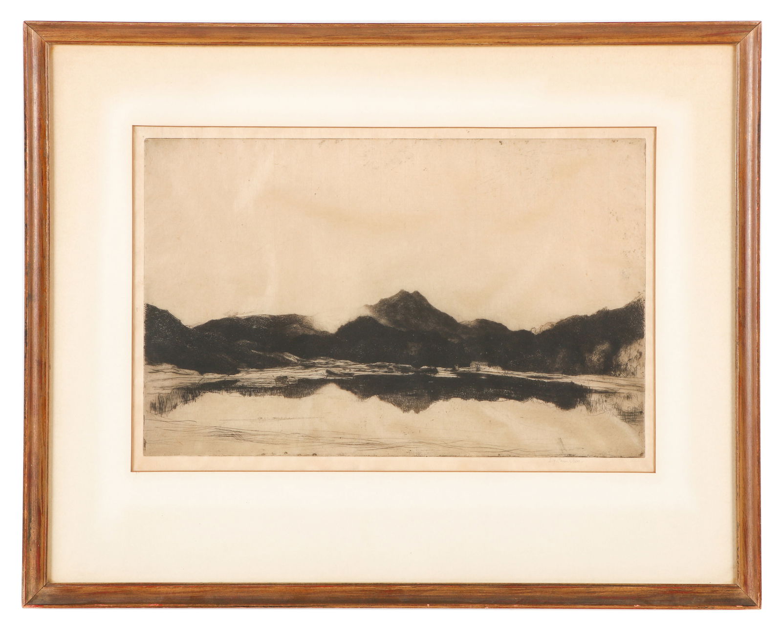 Sir David Young Cameron, (Scottish, 1865-1945) "Ben Lomond," 1923: Sir David Young Cameron, (Scottish, 1865-1945) "Ben Lomond," 1923, etching, signed. Framed. Size: 10.25'' x 16.25'', 26 x 41 cm (sight); 19'' x 24'', 48 x 61 cm (frame)