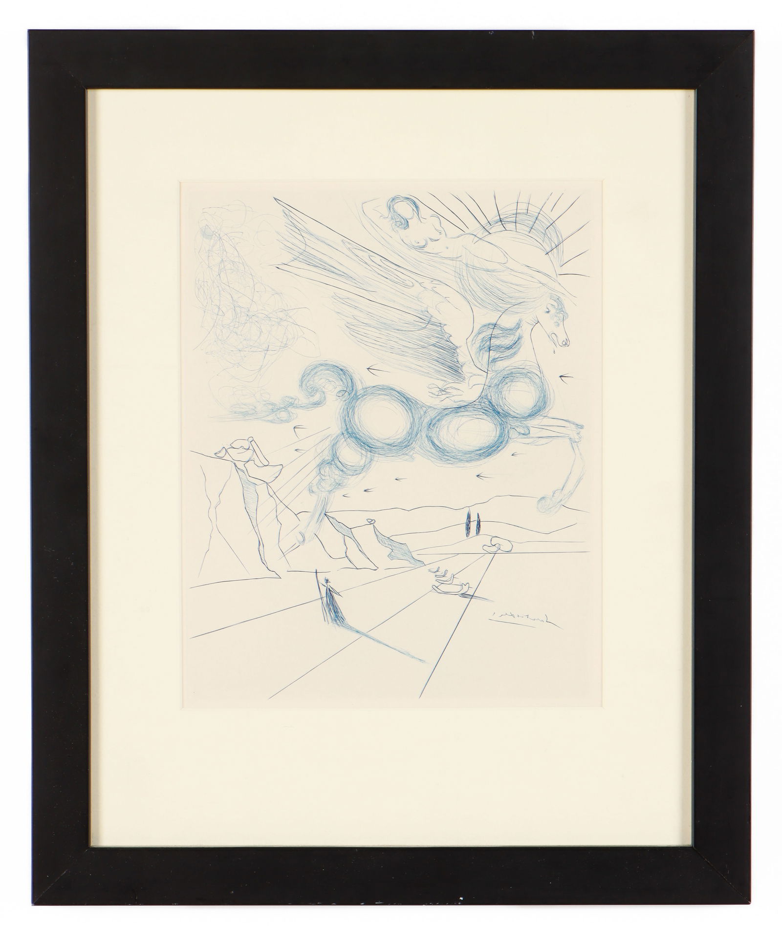 Salvador Dali (1904-1989) "Pegasus in Flight with an Angel" (1 of 3)
