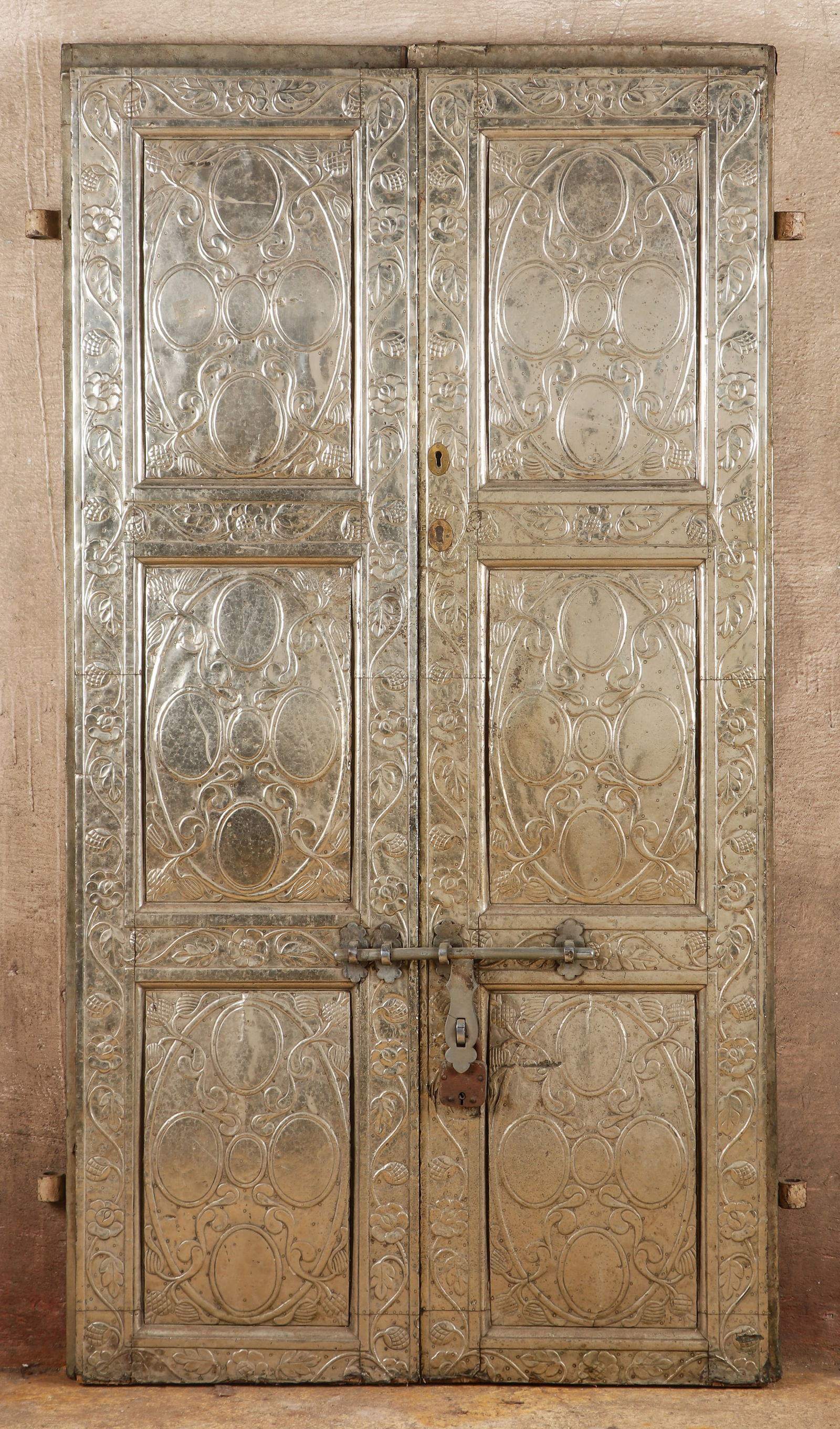 Antique Indian Metal Clad Double Doors (1 of 5)