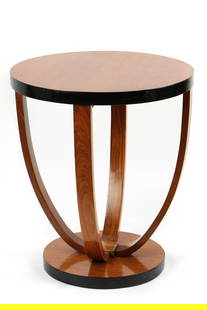 Art Deco Side Table, 20th C.: Art Deco Side Table, 20th C. Size: 27.75'' x 24'' x 24'' (70 x 61 x 61 cm). Provenance: Ex. Collection Phyllis Rose and Laurent de Brunhoff.