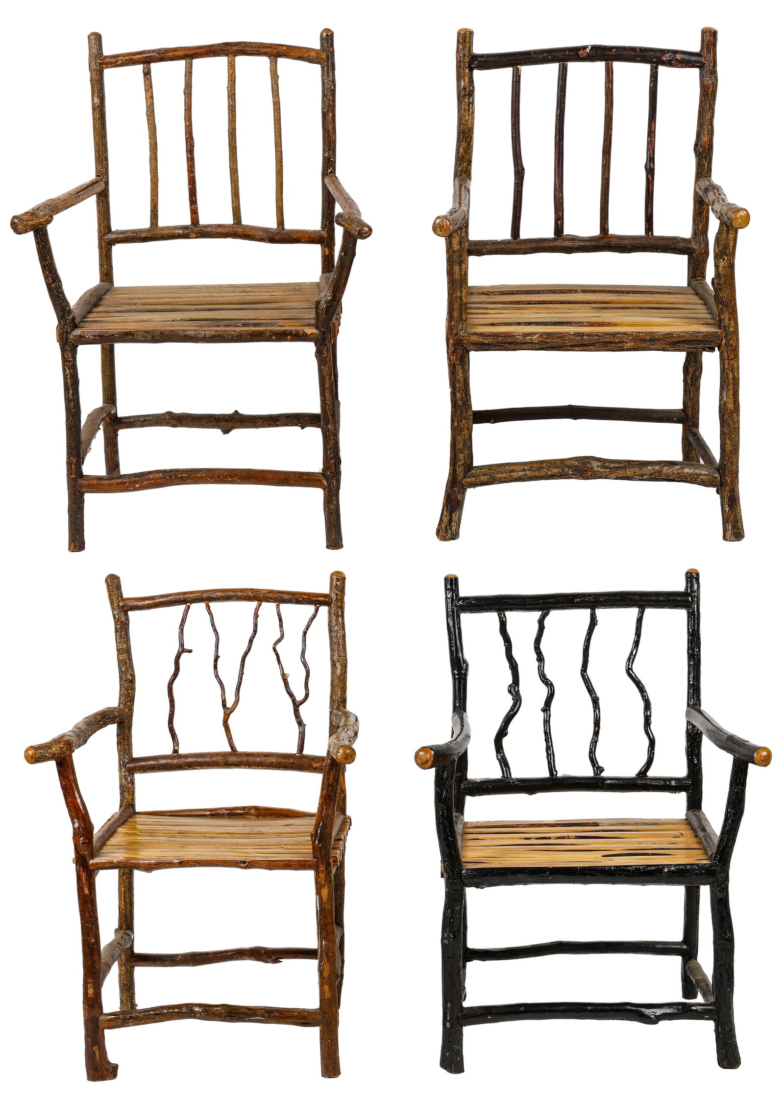 4 Adirondack Style Rustic Branch Chairs (1 of 11)