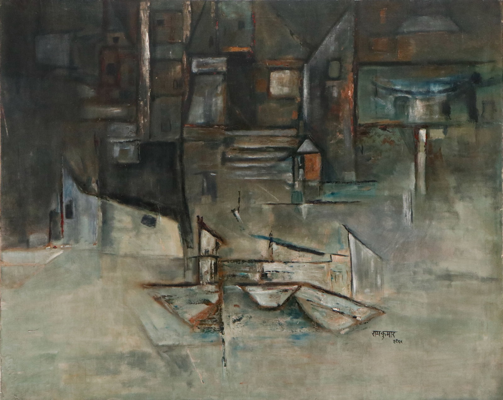 Ram Kumar (Indian, 1924-2018) Oil Painting, 1962 (1 of 4)