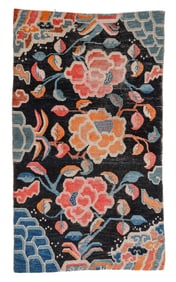 Floral Khaden Rug, Tibet, Early 20th C., 2'10'' x 4'10''