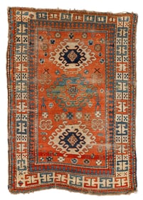 Kazak Rug, Caucasus, Ca. 1870, 4'5'' x 6'4''