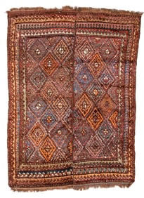 Double Panel Central Asian Uzbek Rug, Ca. 1900, 5'9'' x 7'8''