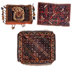 Estate Grouping of 3 Persian Bags, Late 19th C.