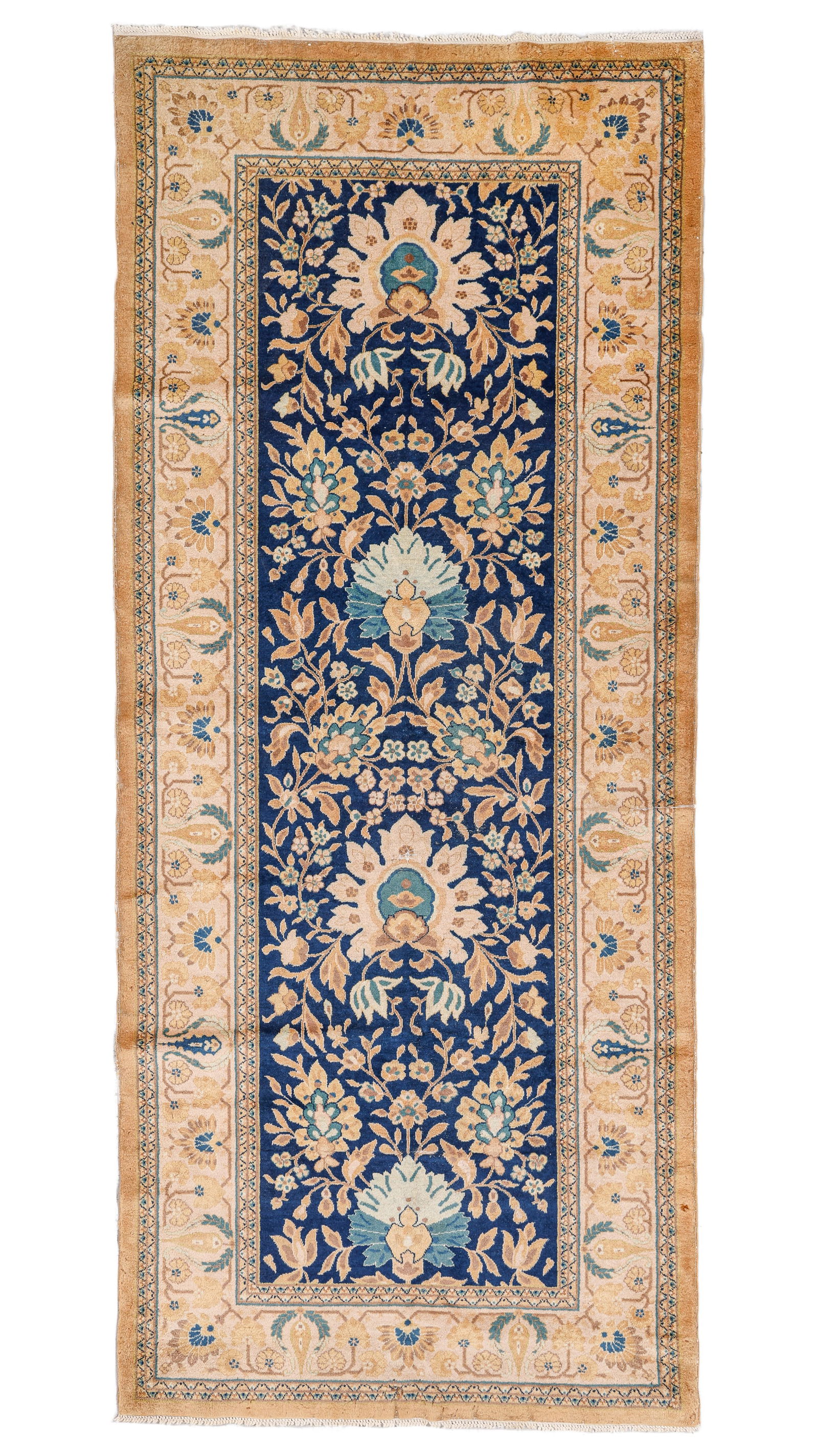Indo Tabriz Rug, India, Early 20th C., 4'0'' x 9'6'' (1 of 4)
