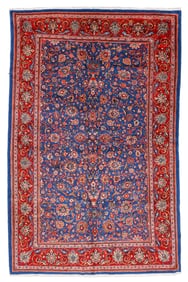 Blue Sarouk Rug, Persia, Ca. 1940, 7'0'' x 10'9''