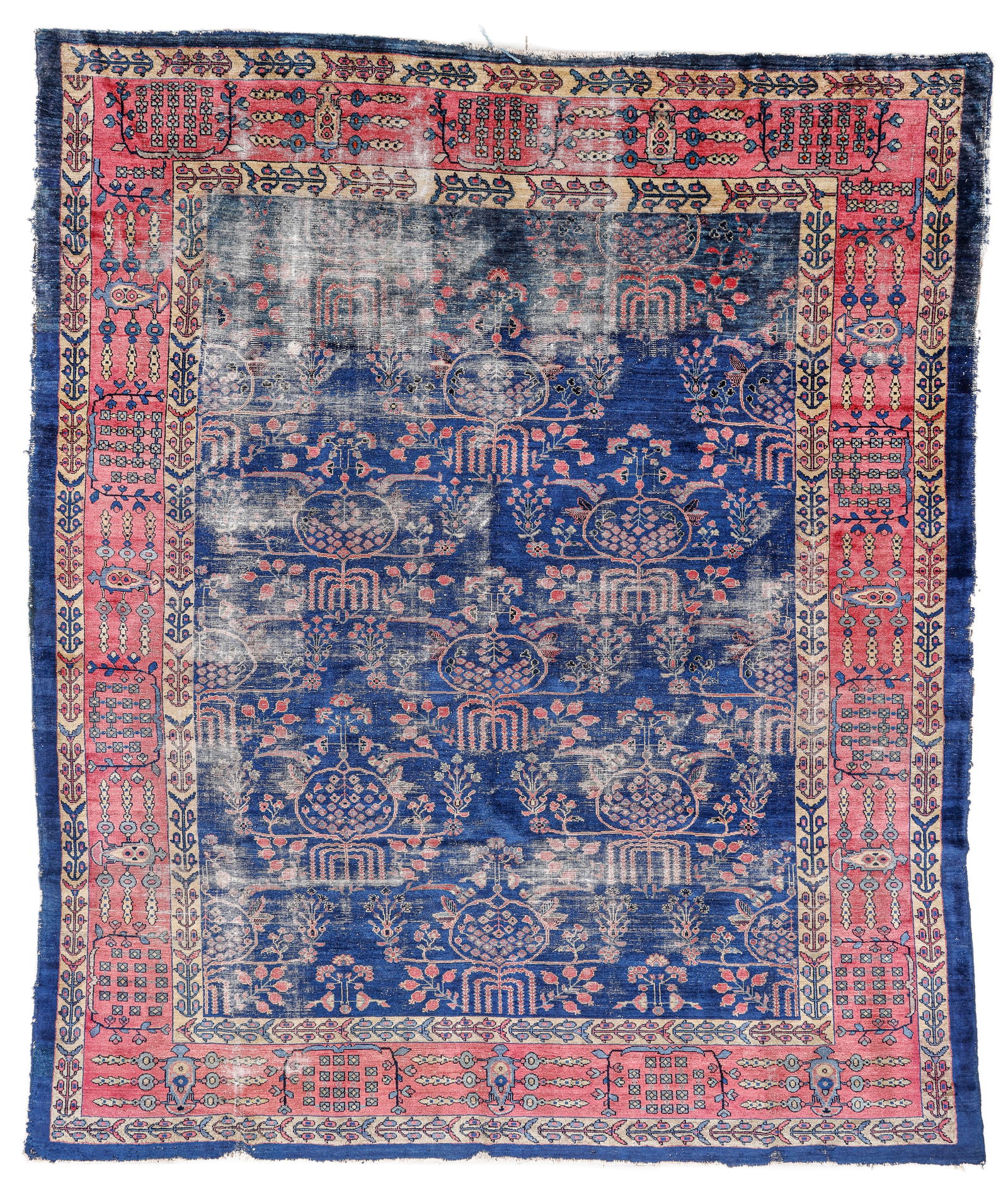 Shabby Chic Blue Lillihan Rug, Persia, Ca. 1910, 8'9'' x 10'4'' (1 of 4)
