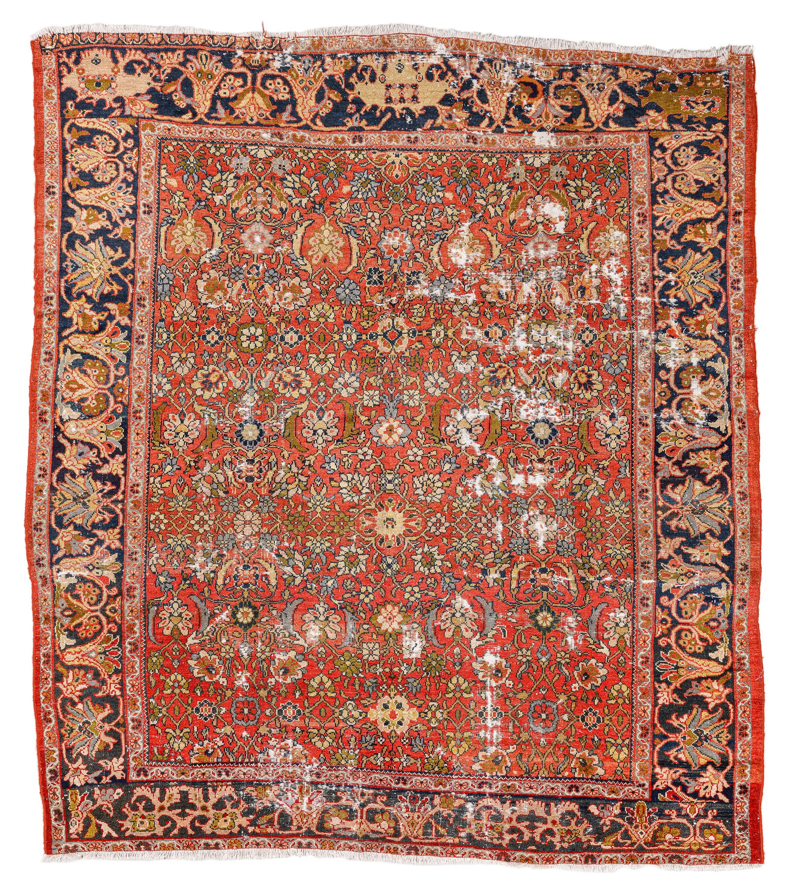 Shabby Chic Mahal Rug, Persia, Ca. 1910, 9'1'' x 10'2'' (1 of 4)