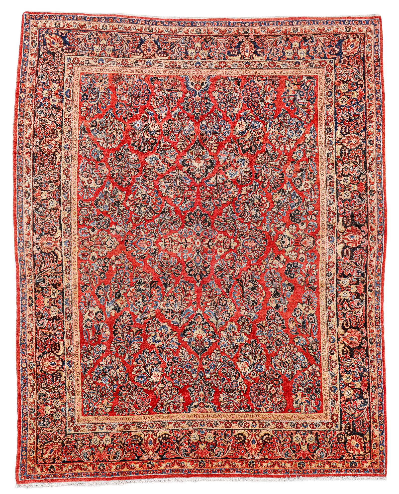 Sarouk Rug, Persia, Ca. 1920, 8'10'' x 11'2'': Sarouk Rug, Persia, Ca. 1920, 8'10'' x 11'2'' (269 x 340 cm). Weight: 80 lbs. Material: wool pile, cotton warp, cotton weft.