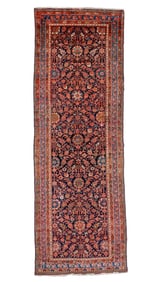 Blue Malayer Rug, Persia, Ca. 1940, 3'4'' x 9'8''