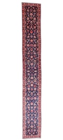 Long Blue Sarouk Runner, Persia, Mid 20th C., 2'6'' x 20'6''