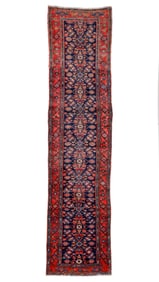 Blue Hamadan Rug, Persia, Ca. 1910, 3'3'' x 13'2''