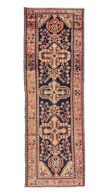 Blue Hamadan Rug, Persia, Mid 20th C., 3'5'' x 10'2''