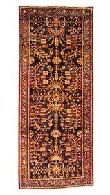 Blue Hamadan Rug, Persia, Ca. 1940, 3'10'' x 8'6''