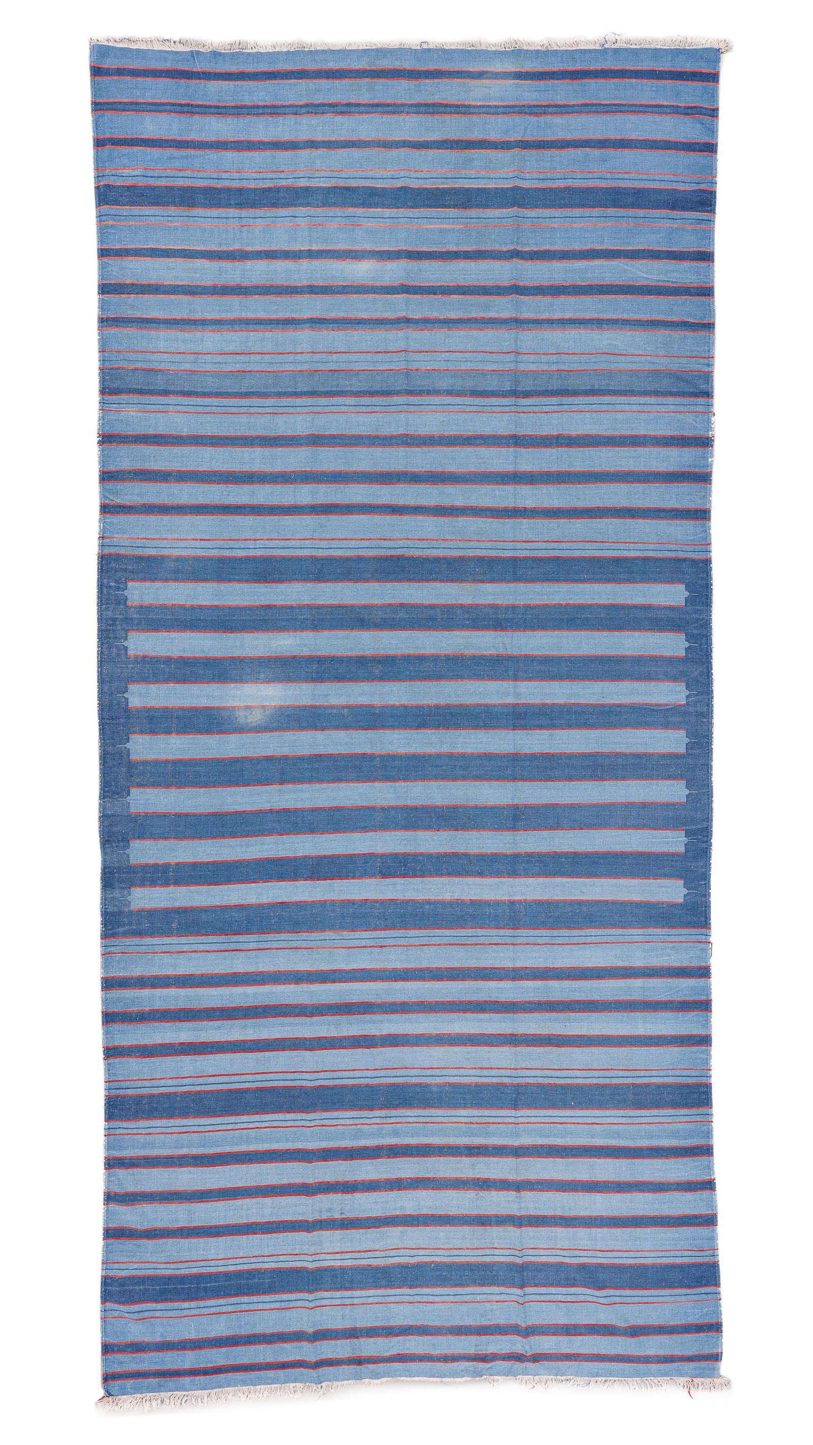 Striped Dhurrie Rug, India, Early/Mid 20th C., 7'6'' x 16'3'' (1 of 3)