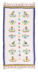 Dhurrie Rug, India, Mid 20th C., 3'5'' x 6'7''