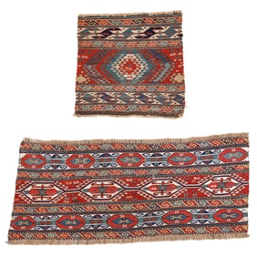 2 Shahsevan Sumak Mafrash Panels, Transcaucasus, Ca. 1880