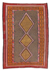 West Persian Kilim, Mid 20th C., 6'10'' x 9'7''