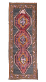 Caucasian Kilim, Mid 20th C., 3'2'' x 8'8''